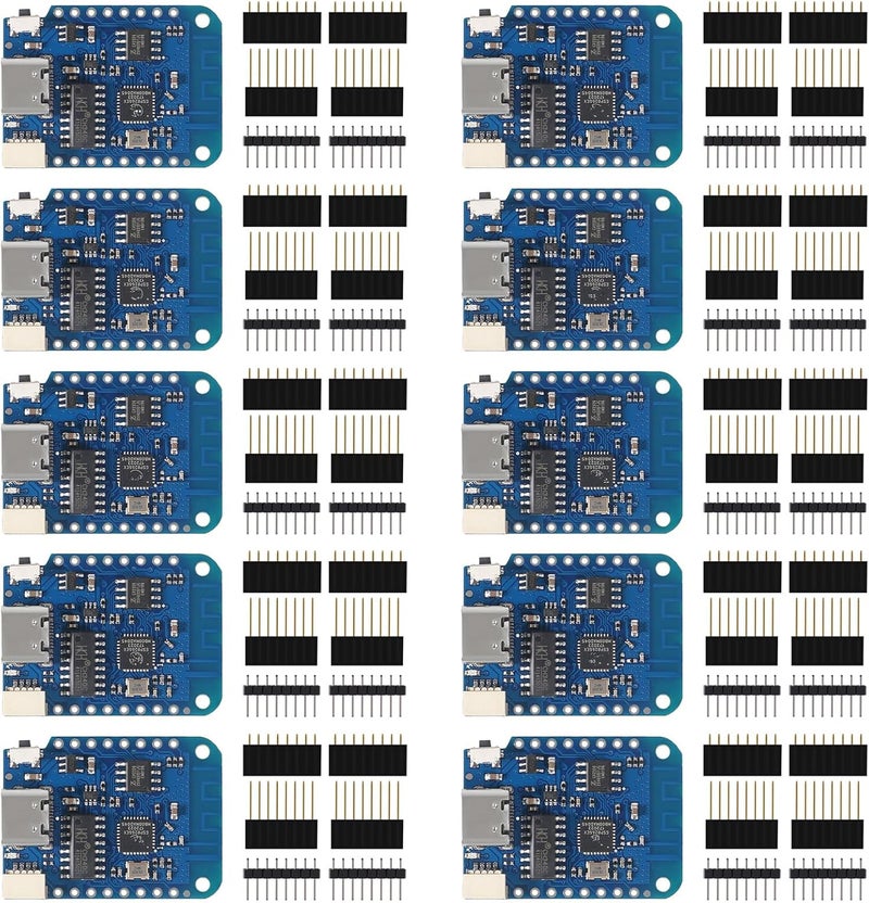 ACEIRMC 10 قطع WeMos D1 Mini V4.0.0 نوع-C USB لوح واي فاي إنترنت الأشياء قائم على ESP8266 4MB متوافق مع Arduino MicroPython Nodemcu (V4.0.0 نوع-C) - Image 1